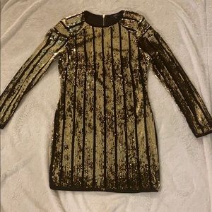 Gold & Black Sequined Dress.